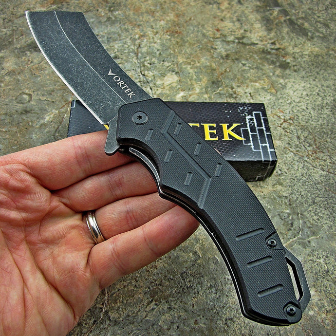 BRUTE - Large 8Cr13MoV Cleaver Blade, Black G10 Handles