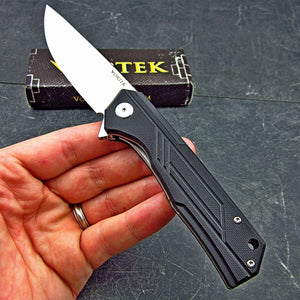 ALPINE: Black G10 Handles, 8Cr13MoV Blade, Ball Bearing Pivot System Flipper