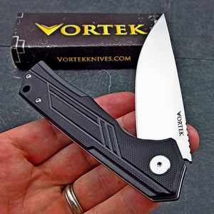 ALPINE: Black G10 Handles, 8Cr13MoV Blade, Ball Bearing Pivot System Flipper