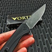 Load image into Gallery viewer, DROPSHOT: Black Stonewashed 8Cr13MoV Blade, Black G10 Handles