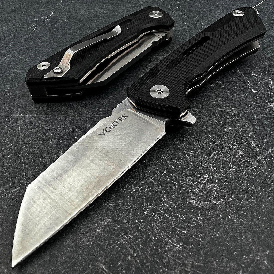 TADPOLE:  Black G10 Handles, D2 Sheepsfoot Blade