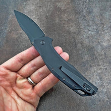 Load image into Gallery viewer, GROWLER: Black Oxide D2 Drop Point Blade, Black G10 Handles