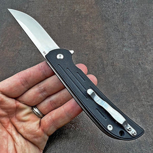 MALLARD:  D2 Straight Back Blade, Black G10 Handles
