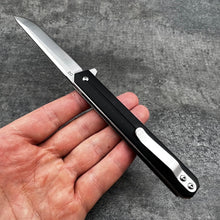 Load image into Gallery viewer, SKYLINE: Slim Design Executive Knife, Black G10 Handles, D2 Blade
