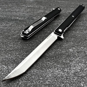 HANCOCK: Slim Design, Black G10 Handles, D2 Tanto Blade