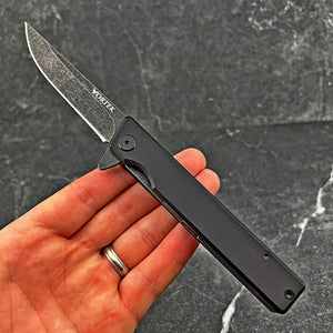 VANGUARD: 5" Large Black G10 Handles, 4" Long 8Cr13MoV Blade