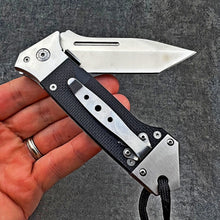 Load image into Gallery viewer, WARTHOG: Polished 8Cr13MoV Tanto Blade, Black G10 Handles
