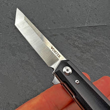 Load image into Gallery viewer, APACHE:  Black G10 Handles, D2 Tanto Blade