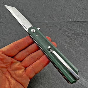 APACHE:  Green G10 Handles, 8Cr13MoV Tanto Blade