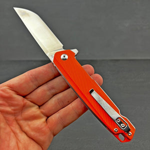 NEPTUNE:  D2 Tool Steel Blade, Orange G10 Handles