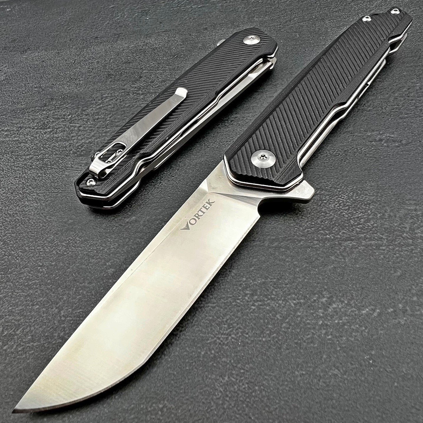 NEPTUNE:  D2 Tool Steel Blade, Black G10 Handles