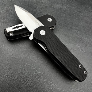 BANTAM: Black G10 Handles, 440C Spear Point Blade, Small EDC Knife