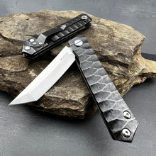 Load image into Gallery viewer, KYOTO: D2 Tanto Blade, Grey Stainless Steel Handle, Framelock