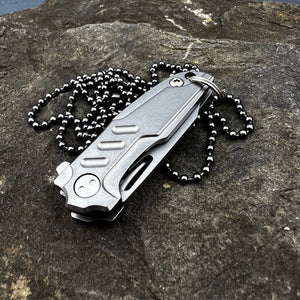 TINY-Ti:  Titanium Handles, D2 Blade, Keychain Necklace Knife