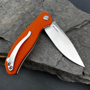 TURRET: Orange G10 Handles, 8Cr13MoV Blade