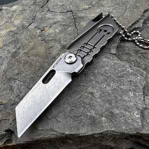 MUSCA: Small Keychain Pocket Knife, D2 Sheepsfoot Blade