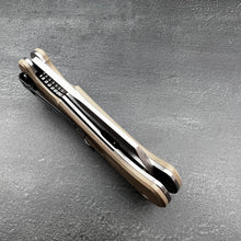 Load image into Gallery viewer, PANZER:  Desert Tan G10 Handle, D2 Cleaver Blade, Ball Bearing Flipper Knife