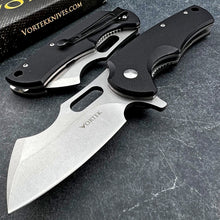 Load image into Gallery viewer, RHINO: Black G10 Handles, D2 Cleaver Blade