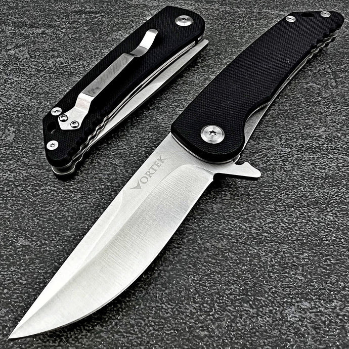 OUTLANDER: Black G10 Handles, Large Drop Point 8Cr13MoV Blade